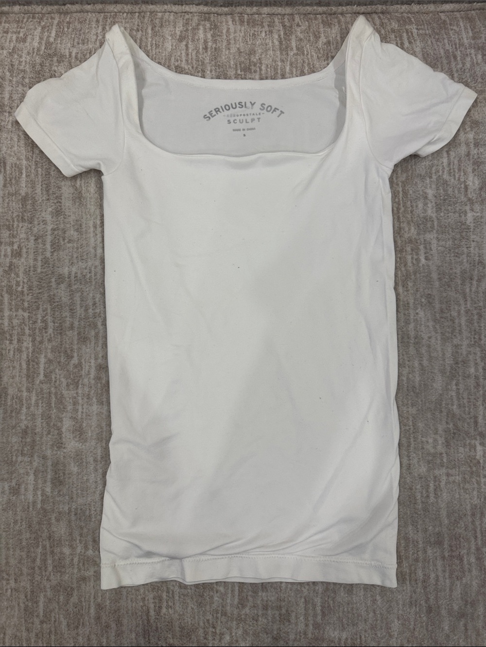 Aeropostale White Scoop Neck Short Sleeve Top